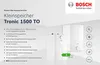 A marketing image for a Bosch Kleinspeicher Tronic 1500 TO water heater, showing product features and the Bosch logo. Voir les images du produit