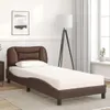 vidaXL Bett mit Matratze "Hvar" Braun 90x200 cm Kunstleder Produktbild-Vorschau 2