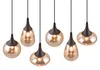 6-lichts hanglamp Lumina met amber glas Productafbeelding-voorbeeld 3