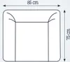 A diagram showing the dimensions of a product, likely a changing mat or cushion. Produktbild-Vorschau