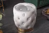 Eleganter Hocker MODERN BAROCK 37cm edel-grau gold Samt Produktbild-Vorschau 3