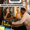 Three people are playing a board game at a table in a cafe or restaurant. Náhled obrázku produktu