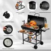 TEENO Grillwagen aus Holz, XXL-Kohlegrill mit Deckel, Produktbild-Vorschau 4