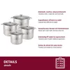 Universalkochtopf Edelstahl Induktion mit Glasdeckel – groß Produktbild-Vorschau 4