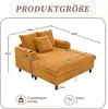A diagram showing the dimensions of a sofa or chaise lounge, with text indicating product size and weight capacity. Voir les images du produit
