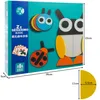 Drevené puzzle zvieratká Drevená hračka Vzdelávacia hračka Náhľad obrázku produktu 2
