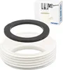 A product shot of a plumbing fitting and a gasket, with packaging in the background. Produktbild-Vorschau