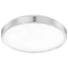 A close-up, studio shot of a modern, circular ceiling light with a brushed aluminum trim and a white diffuser. Produktbild-Vorschau