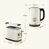 A toaster and a kettle are shown with dimensions indicated by lines and numbers. Podgląd zdjęcia produktu
