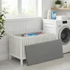 Cesto portabiancheria Relaxdays con seduta, noce, coperchio Anteprima dell’immagine prodotto 2