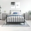 A bedroom scene with a bed and two nightstands. Produktbild-Vorschau