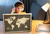MuchoWow® Laptop Aufkleber Sticker Cover Weltkarte - Holz - Produktbild-Vorschau 3