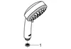 A black and white illustration of a hand shower head. Produktbild-Vorschau