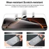 A marketing image showcasing a phone screen protector with a demonstration of its durability and scratch resistance. Produktbild-Vorschau