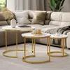 Couchtisch-Set Vicco Montreal Weiß/Gold 55 x 55 cm 3 Teile, Produktbild-Vorschau 2