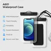 A product image showcasing a waterproof phone case with its features listed. Náhľad obrázku produktu