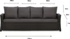 A front view of a dark gray outdoor sofa with dark gray cushions, with dimensions indicated by lines and text. Produktbild-Vorschau
