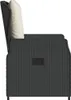 Side view of a dark gray wicker armchair with a beige cushion. Produktbild-Vorschau