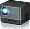 A black and gray projector with a bright blue light beam emanating from the lens, shown on a reflective white surface. Anteprima dell’immagine prodotto