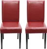 Two red dining chairs with dark legs on a white background. Anteprima dell’immagine prodotto