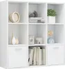 vidaXL Regál na knihy s vysokým leskom biely 98x30x98 cm Náhľad obrázku produktu 3
