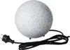 A spherical garden lamp with a speckled gray finish and a black power cord and plug. Anteprima dell’immagine prodotto