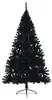 vidaXL Künstlicher Halb-Weihnachtsbaum mit Ständer Schwarz Produktbild-Vorschau 3