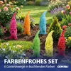 Gartenzwerg 6er Set Polyresin pink gelb grün rot orange Produktbild-Vorschau 3