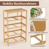 A bamboo frame dresser with inset images highlighting material and features. Podgląd zdjęcia produktu