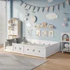 A child's bedroom with a white bed, shelves, and decorations. Produktbild-Vorschau