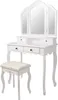 ML-Design Schminktisch Weiß, Frisiertisch mit Hocker, 3 Produktbild-Vorschau 6