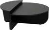 A black wooden coffee table with a unique segmented circular design. Produktbild-Vorschau