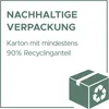 A graphic illustrating sustainable packaging with text. Voir les images du produit