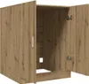 A wooden cabinet with two open doors, showing the interior. Náhled obrázku produktu