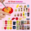 COSTWAY Kinderküche, Spielküche mit 95 Zubehör, Licht, Produktbild-Vorschau 4