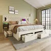 Flieks Polsterbett 180x200cm mit USB und Leselampe, Produktbild-Vorschau 2