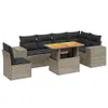 Möbel 7-tlg. Garten-Sofagarnitur mit Kissen Grau Poly Produktbild-Vorschau 2