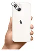 A hand holding a white iPhone with three silver lens protectors placed over the camera lenses. Náhled obrázku produktu