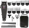 A collection of hair cutting tools and accessories laid out on a white background. Podgląd zdjęcia produktu