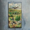 Wohnzimmer-Bild Leinwand Uhr 30x60 Malerei Wald Bäume Produktbild-Vorschau 2