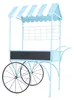 Blumenwagen Vintage Metall blau Dekowagen Buffetwagen auf Produktbild-Vorschau 1