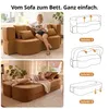 2-in-1 Bouclé Schlafsofa, modulares Bodensofa mit Kissen Produktbild-Vorschau 3