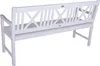 A white wooden bench shown from the back. Produktbild-Vorschau