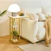 Table d'appoint motif marbre 40x26x61.5 cm blanc or Voir les images du produit 5