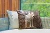 MuchoWow® Outdoor Kissen - Wolf - Stein - Weiß - 60x40 cm - Produktbild-Vorschau 3