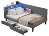 UnboxG Polsterbett 140x200 cm mit Lattenrost, Samtbett mit Produktbild-Vorschau 14