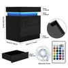 Nachttisch,Nachttisch Hochglanz mit LED Licht,Nachtkommode Produktbild-Vorschau 4