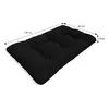 A black cushion with dimensions indicated by text overlays. Voir les images du produit