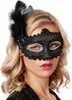 Venezianische Maske mit seitlicher Feder - schwarz Produktbild-Vorschau 2