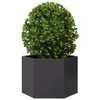 vidaXL květináč Black Hexagonal 69x60x45 Steel Náhled obrázku produktu 3